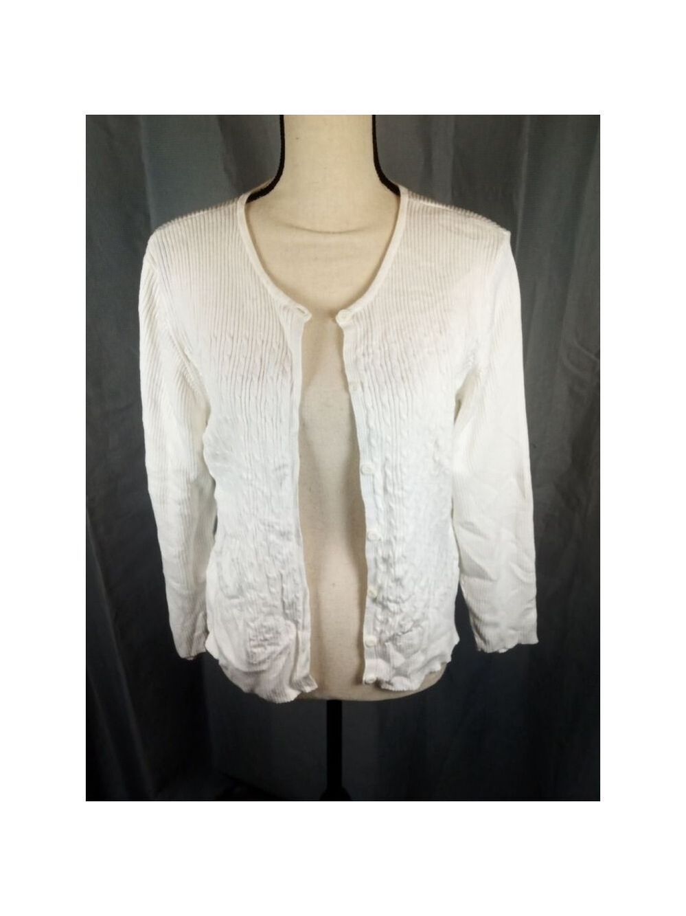 Women's Liz Claiborne Petite Cardigan MP White - Picture 1 of 4